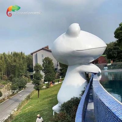موضوع الحديقة المائية الألياف الزجاجية متحرك الضفدع تمثال مقاومة الطقس