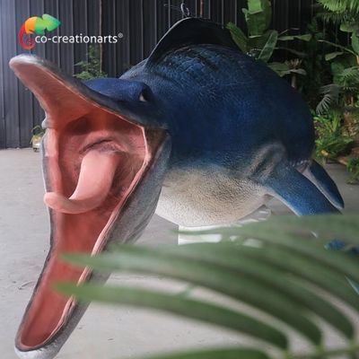 سعر جيد التماثيل المصنوعة من الألياف الزجاجية Mosasaur المصنوعة يدويًا للمعرض الخارجي الانترنت